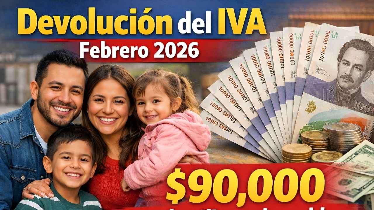 Devolución del IVA febrero 2026: $90,000 para familias vulnerables, cómo inscribirse y día de giro